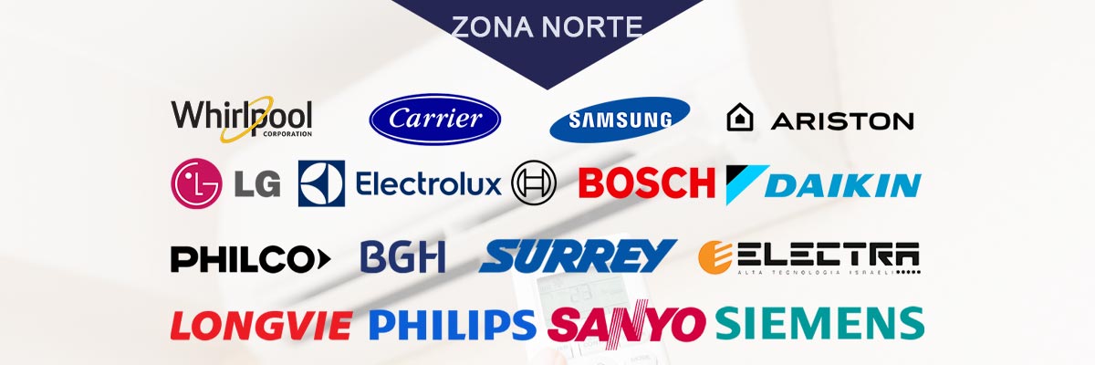 Reparación Aires Acondicionados Marcas Samsung, Carrier, Surrey, BGH, LG, Philco, Midea, Hisense, York, Hitachi, Whirlpool, Electrolux, Daikin, Electra, Bosch, Ariston, Toshiba, Panasonic, General Electric, Sanyo, Philips, Peabody, Top House, Rheem, Ken Brown, Mitsubishi, Fujitsu, Longvie y Siemens en Zona Norte